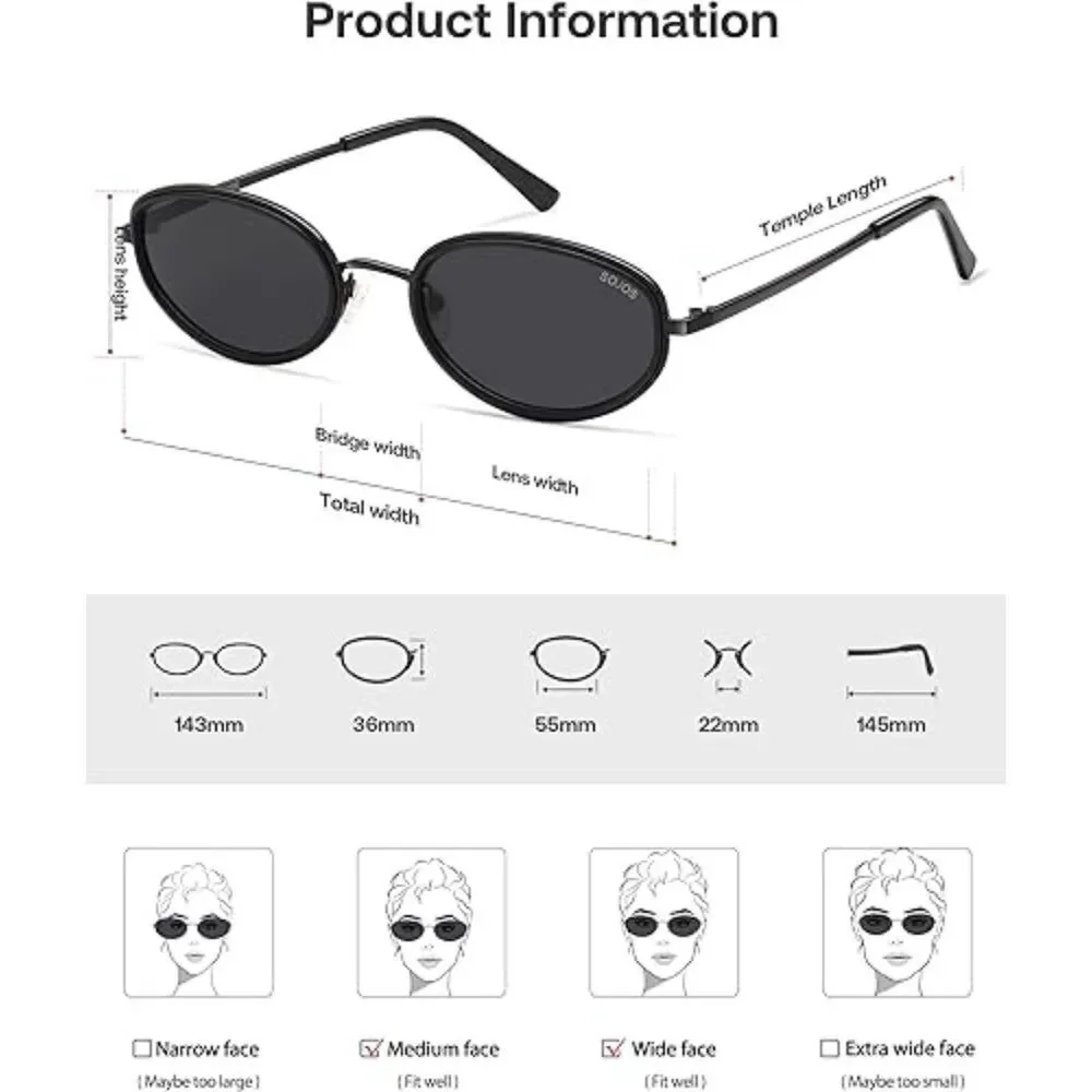 Trendy Oval Round Polarized Sunglasses for Men and Women Retro SJ1248